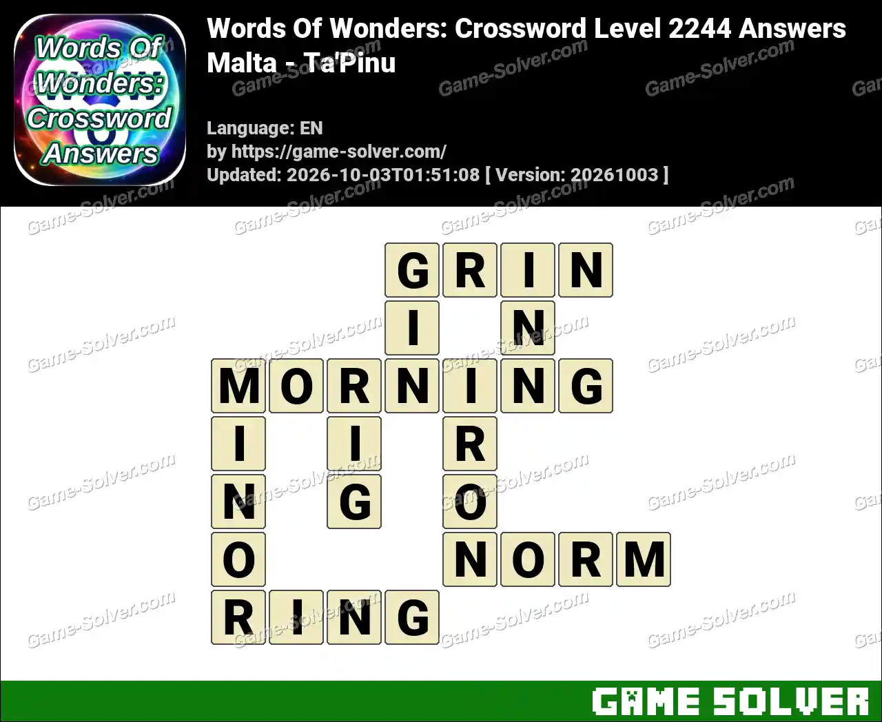 Words Of Wonders: Crossword Level 2244 Answers – Malta – Ta’Pinu